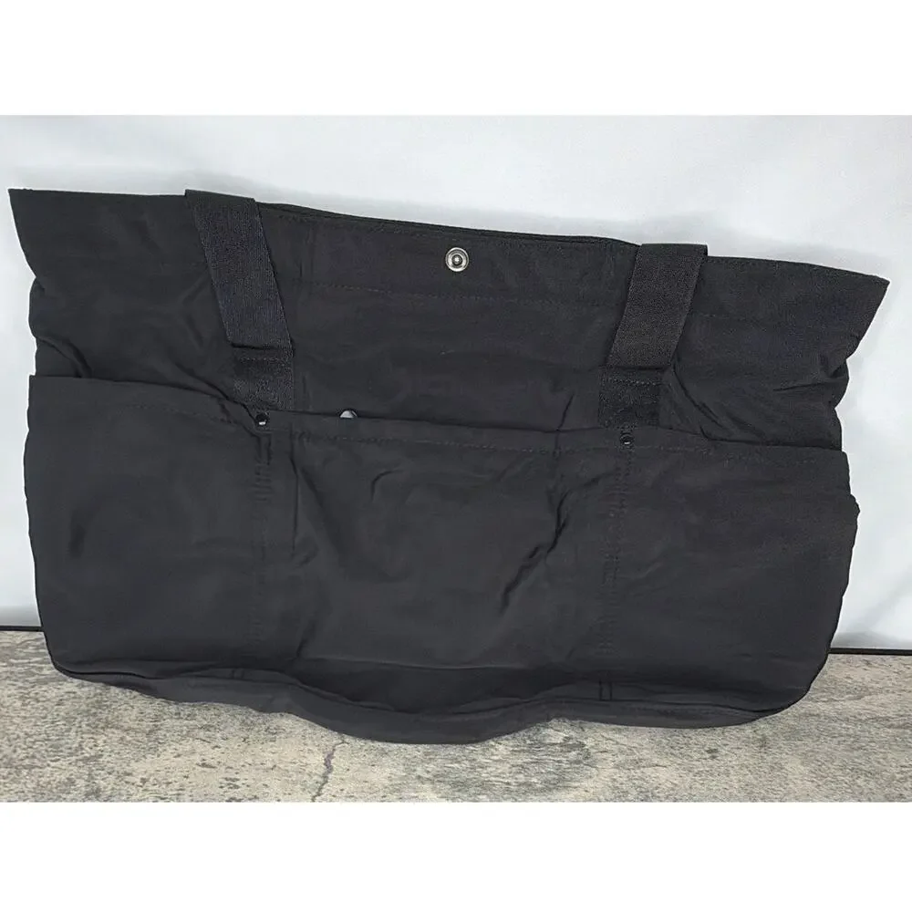 Foldable Tote Bag With Zipper, Travel Shoulder Bag, Handbag for Work- Black